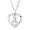 Thumbnail Image 4 of Mother and Child Necklace 1/20 ct tw Diamonds Sterling Silver