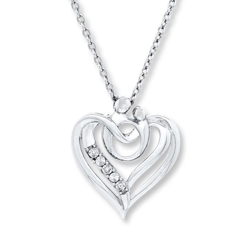 Main Image 1 of Mother and Child Necklace Diamond Accents Sterling Silver