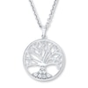 Thumbnail Image 1 of Family Tree Necklace Diamond Accents Sterling Silver