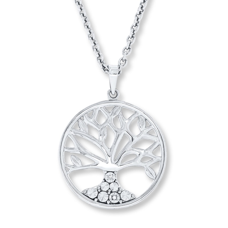 Main Image 1 of Family Tree Necklace Diamond Accents Sterling Silver