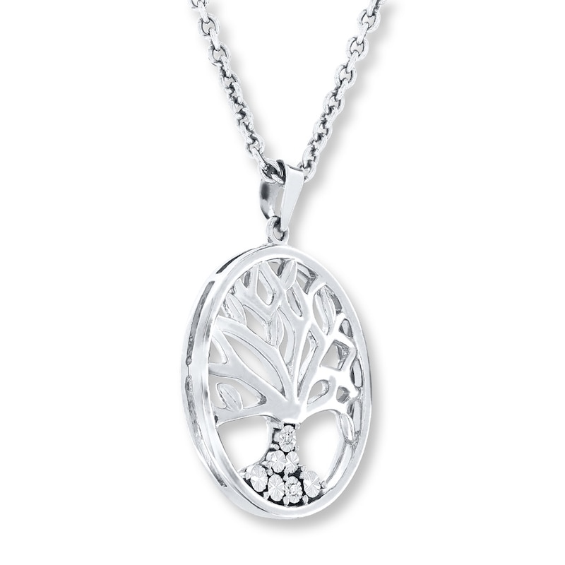 Main Image 3 of Family Tree Necklace Diamond Accents Sterling Silver