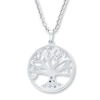 Thumbnail Image 4 of Family Tree Necklace Diamond Accents Sterling Silver