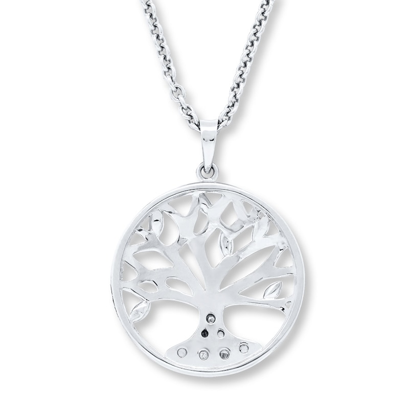 Main Image 4 of Family Tree Necklace Diamond Accents Sterling Silver