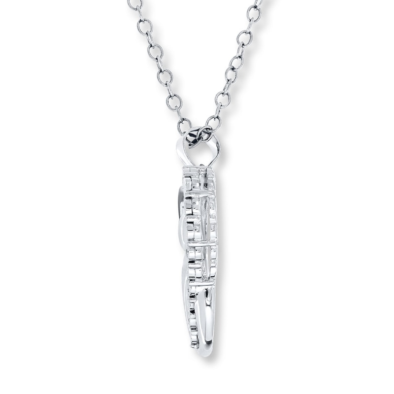 Mother and Child Necklace Diamond Accents Sterling Silver