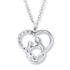Thumbnail Image 3 of Mother and Child Necklace Diamond Accents Sterling Silver