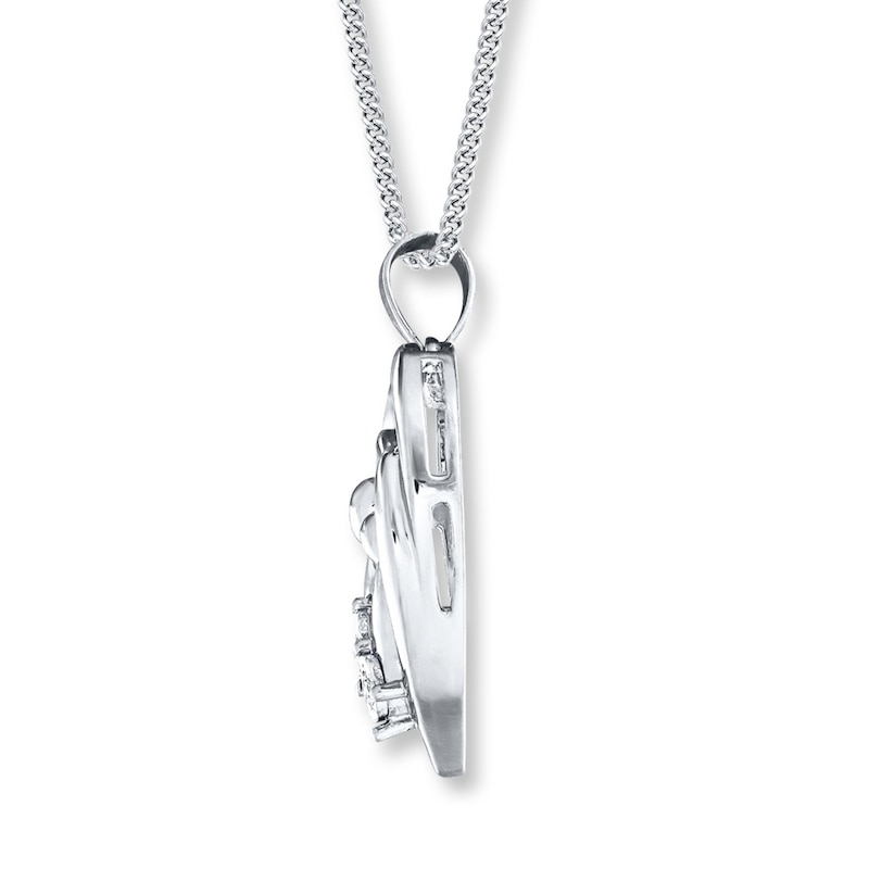 Main Image 2 of Mother and Child Necklace 1/20 ct tw Diamonds Sterling Silver