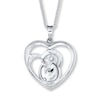 Thumbnail Image 3 of Mother and Child Necklace 1/20 ct tw Diamonds Sterling Silver