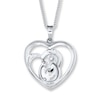 Thumbnail Image 2 of Mother and Child Necklace 1/20 ct tw Diamonds Sterling Silver