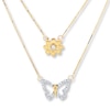 Thumbnail Image 1 of Butterfly Layered Necklace 1/10 ct tw Diamonds 10K Yellow Gold