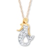 Thumbnail Image 1 of Mermaid Necklace 1/10 ct tw Diamonds 14K Yellow Gold