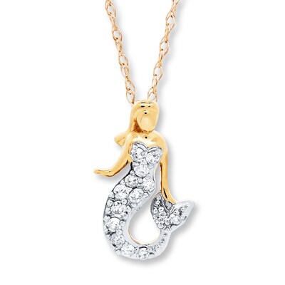 Mermaid Necklace 1/10 ct tw Diamonds 14K Yellow Gold Kay