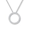 Thumbnail Image 1 of Circle Necklace 1/5 ct tw Diamonds 10K White Gold 18&quot;