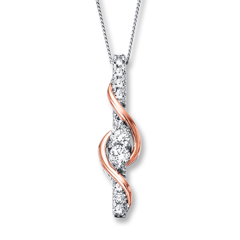 Main Image 1 of Ever Us Necklace 1/2 ct tw Diamonds 14K Two-Tone Gold