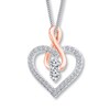 Thumbnail Image 1 of Ever Us Heart Necklace 1/4 ct tw Diamonds 14K Two-Tone Gold 19&quot;