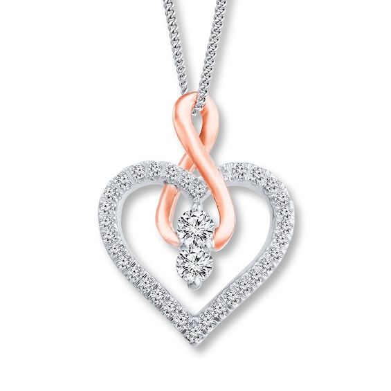 Ever Us Heart Necklace 1/4 ct tw Diamonds 14K Two-Tone Gold | Womens