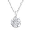 Thumbnail Image 1 of Circular Necklace Diamond Accents Sterling Silver 18&quot;