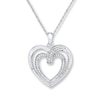 Thumbnail Image 1 of Heart Necklace Diamond Accents Sterling Silver 18&quot;