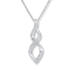 Thumbnail Image 0 of Twist Necklace Diamond Accents Sterling Silver 18"