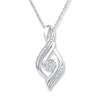 Thumbnail Image 1 of Swirl Necklace Diamond Accents Sterling Silver 18&quot;