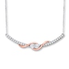 Thumbnail Image 1 of Ever Us Two-Stone Necklace 1 ct tw Diamonds 14K Two-Tone Gold