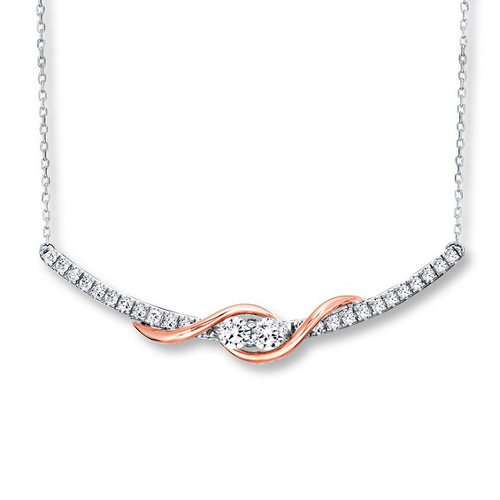 Ever Us Two-Stone Necklace 1 ct tw Diamonds 14K Two-Tone Gold