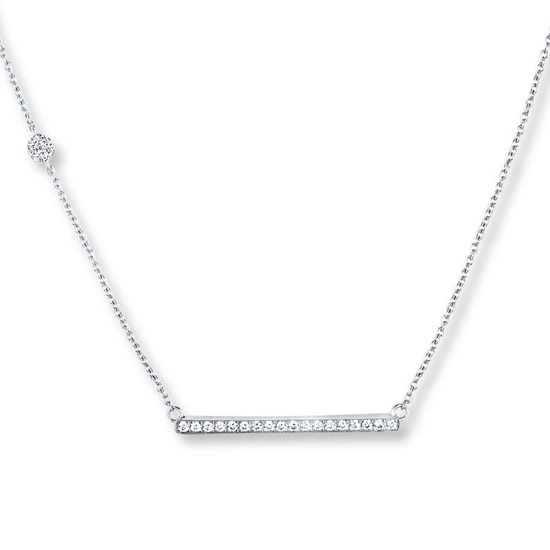 Diamond Bar Necklace 1/3 ct tw Diamonds 10K White Gold