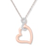 Heart Infinity Necklace 1/20 ct tw Diamonds 10K Rose Gold 18"