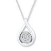 Thumbnail Image 1 of Teardrop Necklace 1/10 ct tw Diamonds Sterling Silver 18&quot;