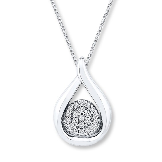 Teardrop Necklace 1/10 ct tw Diamonds Sterling Silver Kay