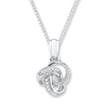 Thumbnail Image 0 of Diamond Knot Necklace 1/20 ct tw Round-cut Sterling Silver