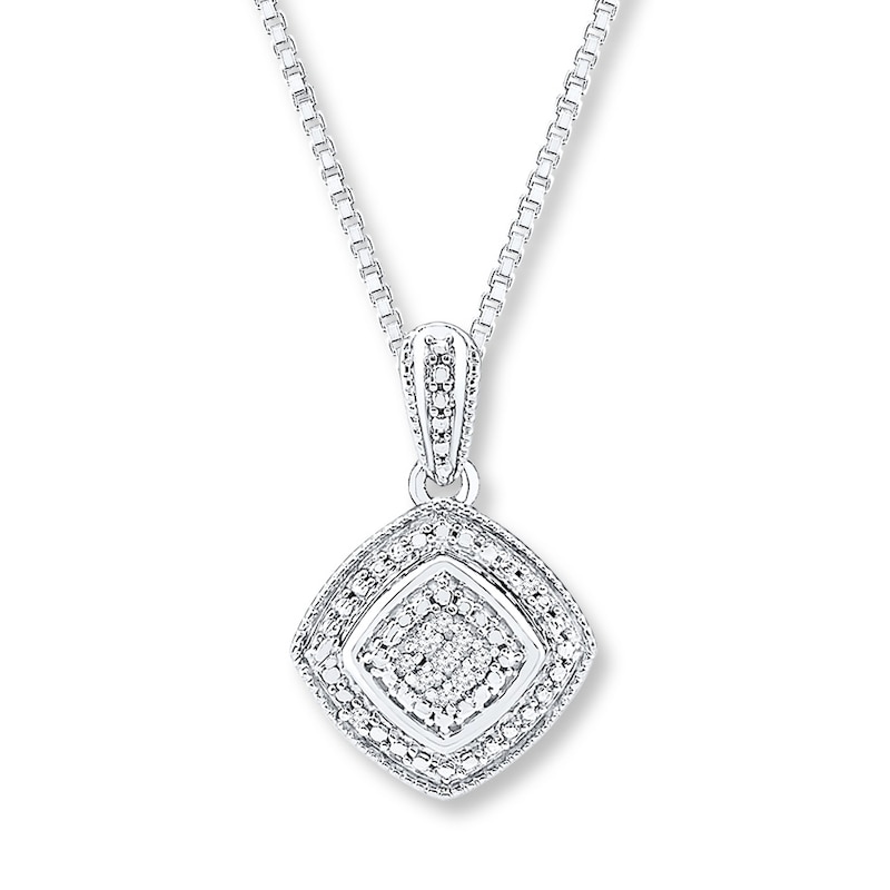 Diamond Necklace Sterling Silver