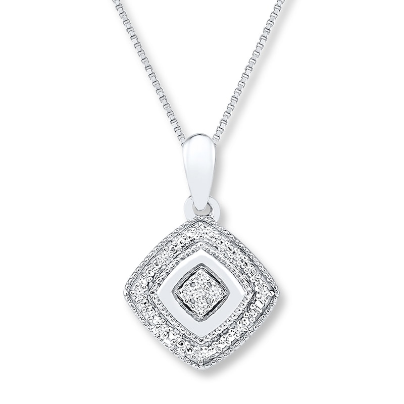 Main Image 1 of Diamond Necklace 1/20 ct tw Round-cut Sterling Silver