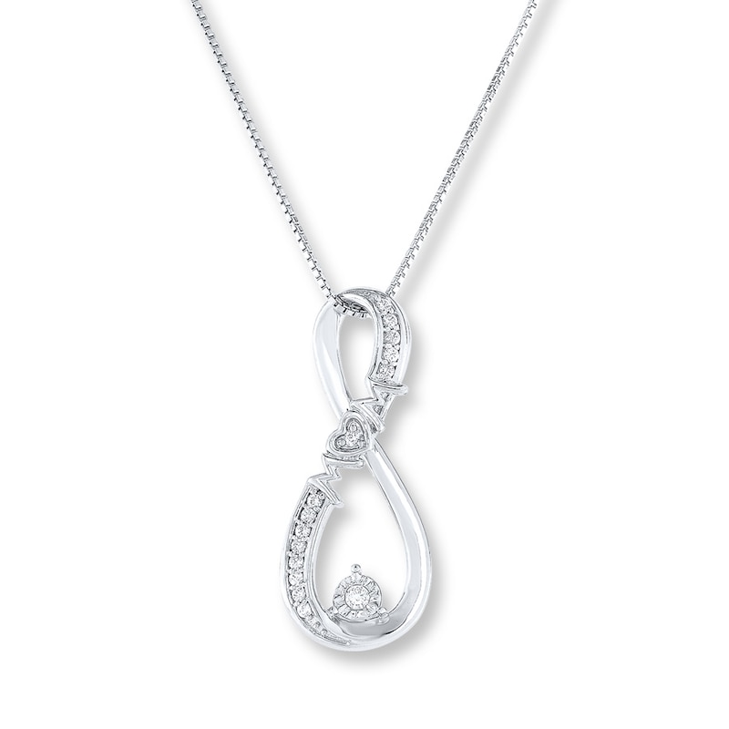 Main Image 1 of Diamond Mom Necklace 1/10 carat tw 10K White Gold