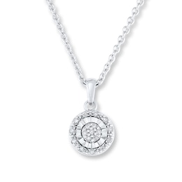 Diamond Necklace 1/10 ct tw Round-cut 10K White Gold