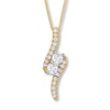 Thumbnail Image 1 of Ever Us Two-Stone Necklace 1 ct tw Diamonds 14K Yellow Gold