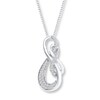 Thumbnail Image 1 of Infinity Symbol Necklace 1/4 ct tw Diamonds Sterling Silver