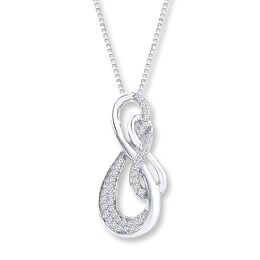 Infinity Symbol Necklace 1/4 ct tw Diamonds Sterling Silver