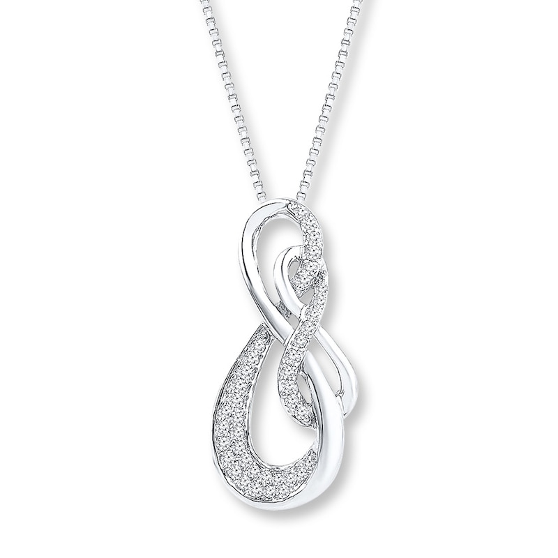 Infinity Symbol Necklace 1/4 ct tw Diamonds Sterling Silver