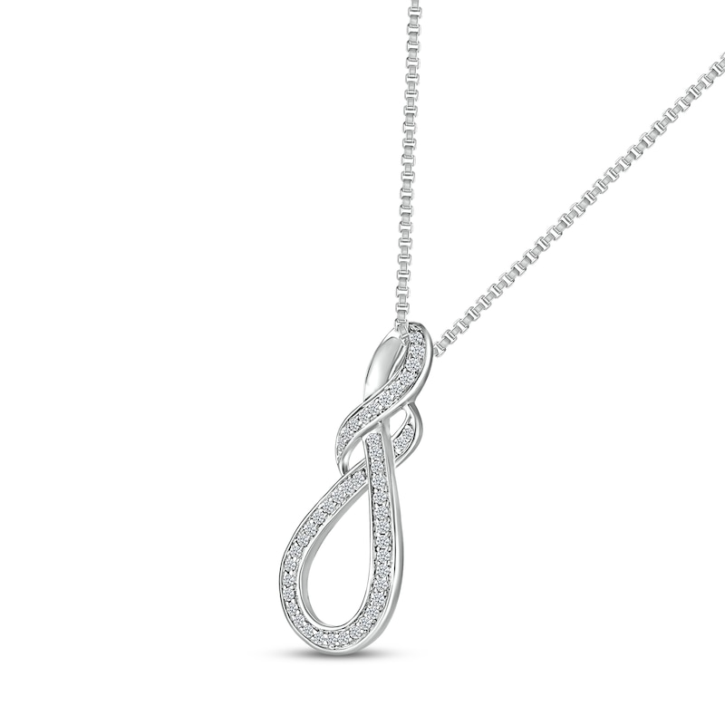 Diamond Necklace 1/4 ct tw Round-cut Sterling Silver