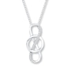 Thumbnail Image 0 of Infinity Circle Necklace 1/15 ct tw Diamonds Sterling Silver 18"