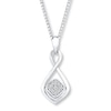 Infinity Necklace 1/15 ct tw Diamonds Sterling Silver 18"