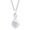 Thumbnail Image 1 of Infinity Necklace 1/15 ct tw Diamonds Sterling Silver 18&quot;