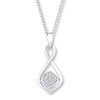 Thumbnail Image 0 of Infinity Necklace 1/15 ct tw Diamonds Sterling Silver 18"