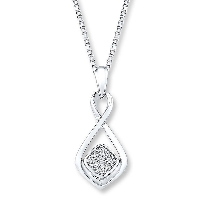Main Image 1 of Infinity Necklace 1/15 ct tw Diamonds Sterling Silver 18&quot;