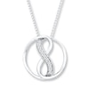 Thumbnail Image 1 of Infinity Circle Necklace 1/10 ct tw Diamonds Sterling Silver 18&quot;