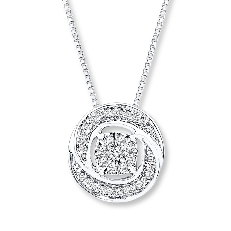 Main Image 1 of Diamond Necklace 1/6 ct tw Round-cut Sterling Silver 18&quot;