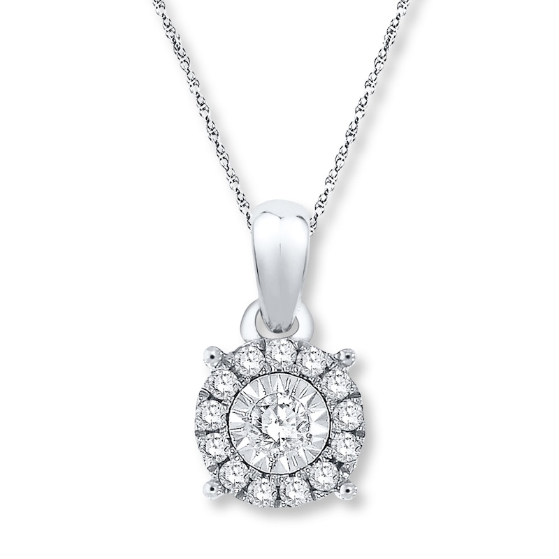 Necklace 1/10 ct tw Diamonds Sterling Silver 18"