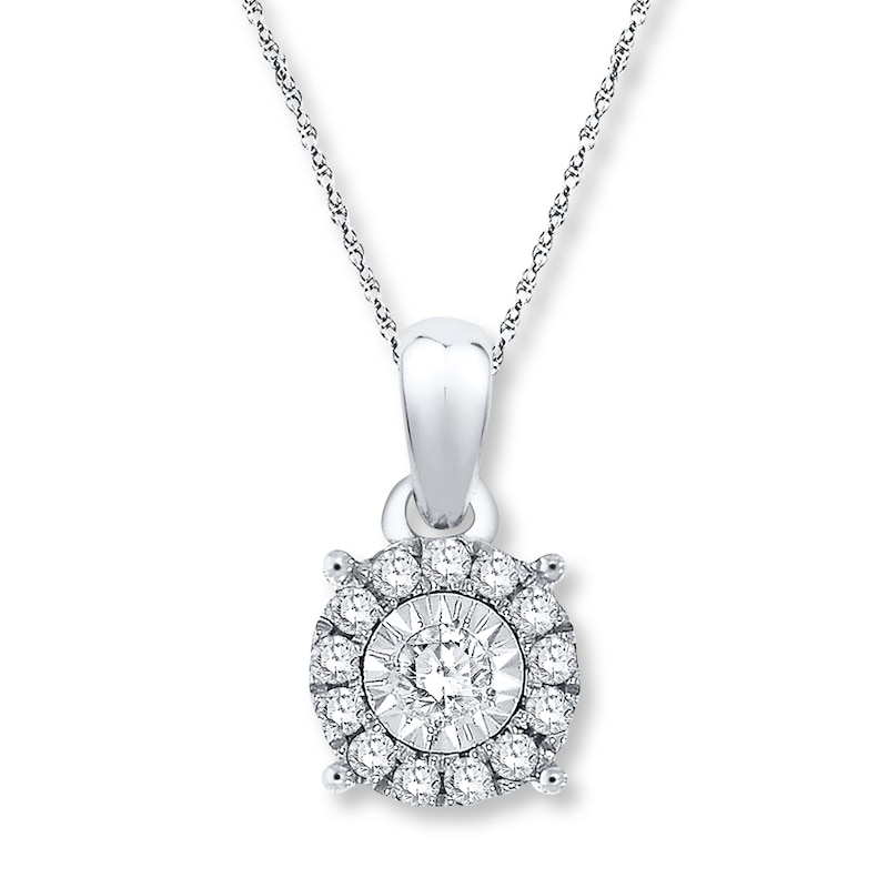 Main Image 1 of Necklace 1/10 ct tw Diamonds Sterling Silver 18&quot;