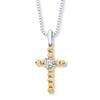 Thumbnail Image 1 of 10K Gold Beaded Necklace Diamond Accent Sterling Silver