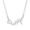 Thumbnail Image 0 of Diamond Heartbeat Necklace 1/10 ct tw Round-cut Sterling Silver